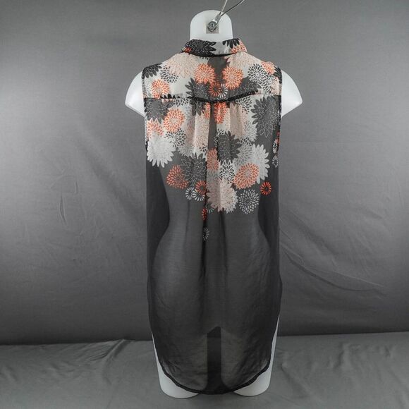 H&M Women Top 6 Black Floral Sheer Flowy Romantic Indie Artsy Romantic Y2K Retro - Picture 5 of 9